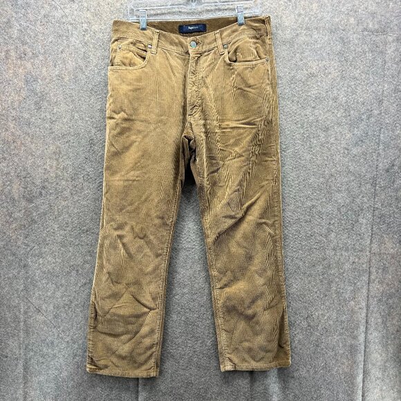 Ermenegildo Zegna Sport Dress Pants Mens 34 Khaki Flat Beige Straight Corduroy